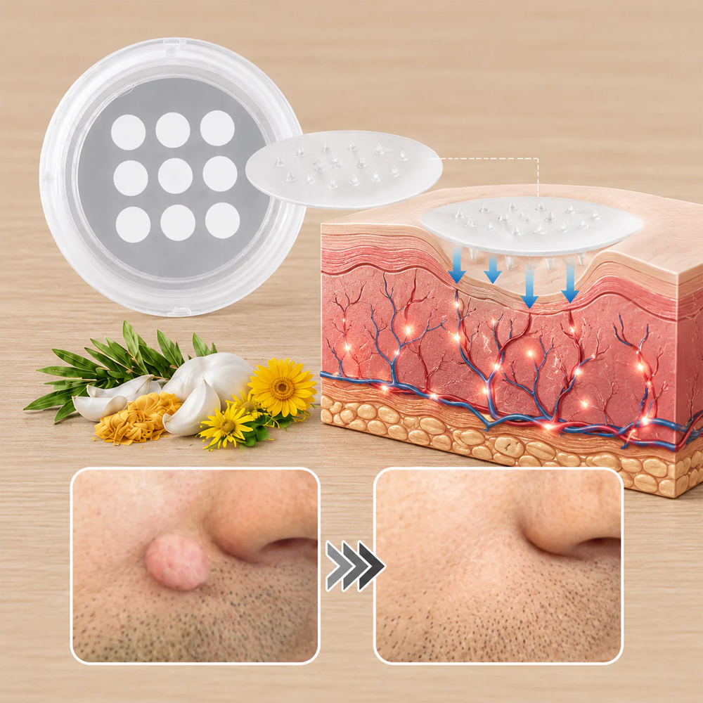 ✨Hiskin® 2-in-1 Microneedle & Hydrocolloid Patch🍀 | Removes raised moles, acne, flat warts, and skin tags | Helps improve wrinkles, scars, and blemishes | Invisible patches for face and body